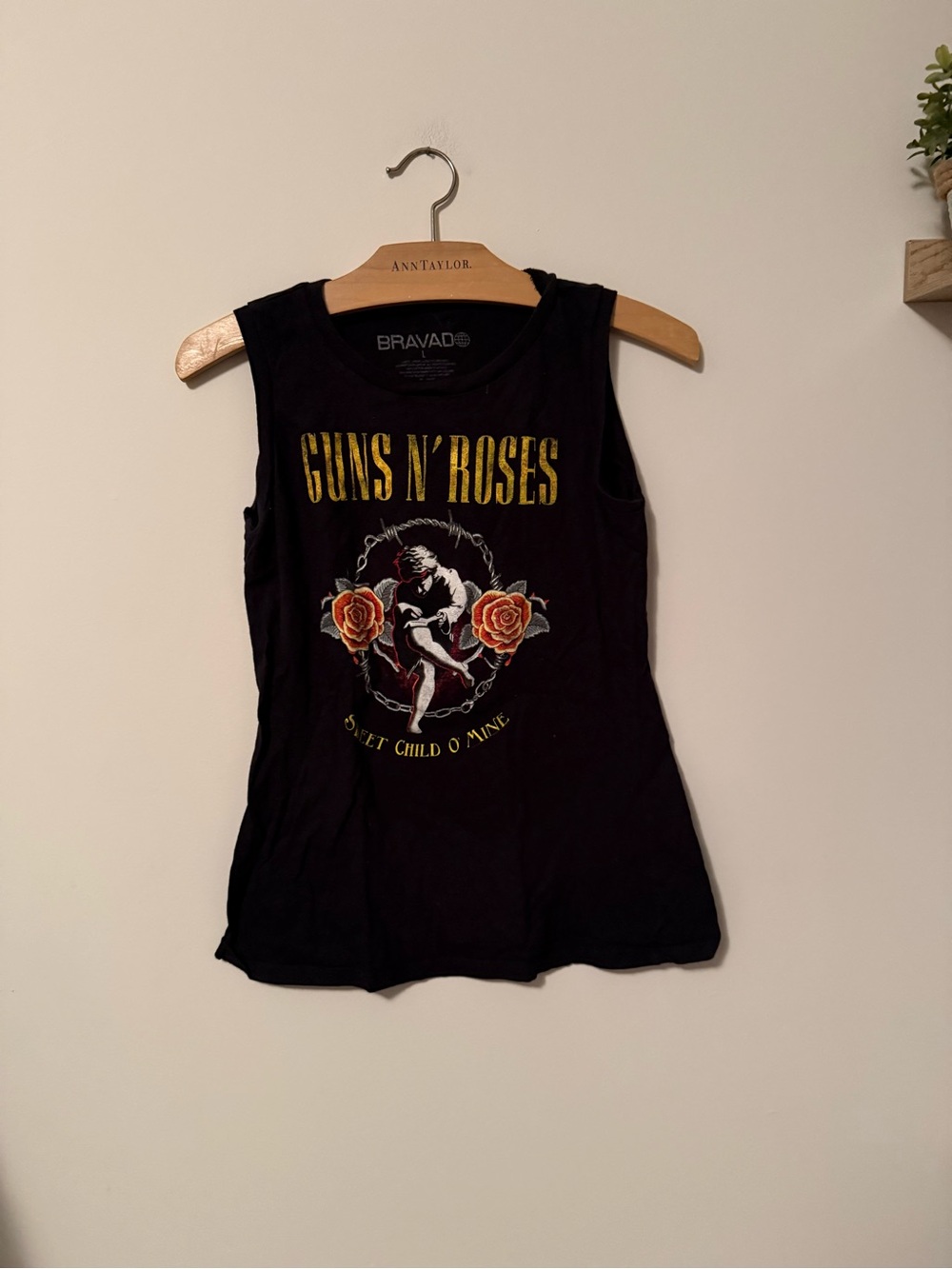 Bravado Black Guns N' Roses Graphic Tank with Yellow and Orange Print Youth L